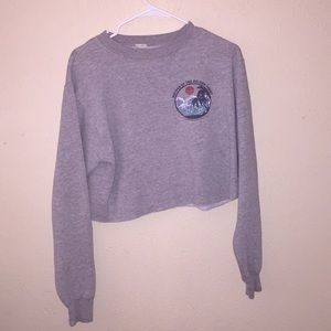 GREY SWEATER CROP TOP